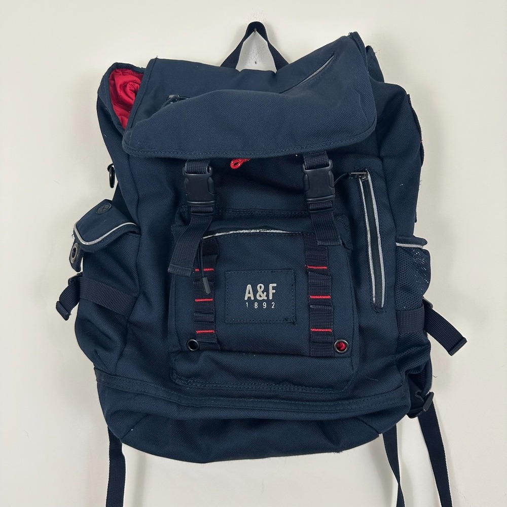 Vintage Abercrombie & Fitch Hiking Backpack Y2K Navy Blue Adjustable Straps